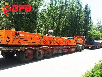 10 Sets Sliding Wire Power 35t Rail Motorized Trolley With Turning System Delivered To Shandong