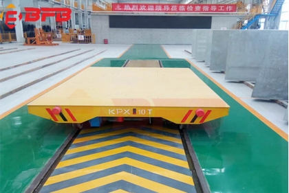 Battery Power Rail Motorised Flat Bed Transport Wagon System For 10T Steel Ingot Handling
