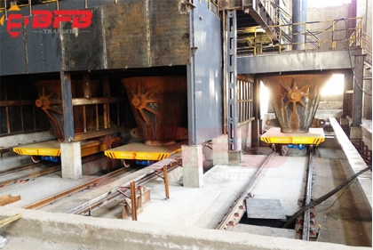 50T Customized Manufacture Tilt Table Ladle Car for Molten Copper Ladle Powered Sliding Line