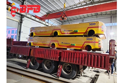 40T Automatic Motorized Industrial Cart Electric RGV For Production Line Exported Cambodia