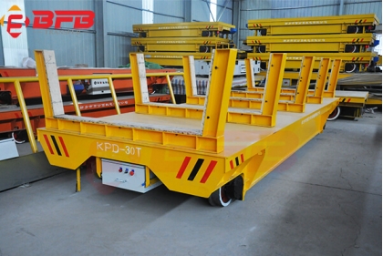 Transfer Trolley For Coils Handling Moved On Rails Powered By Conductor Rails