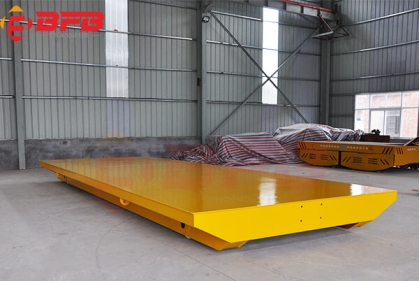 Explosion Proof Hand Powered Rail Car Flatbed Trolley For Spray Painting Room
