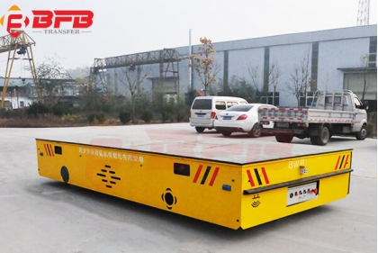 80T Industry Battery Steerable Transfer Car Trolley Inside Tunnel On Concrete Surface