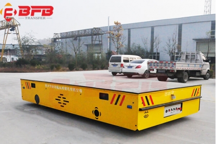 80T Industry Battery Steerable Transfer Car Trolley Inside Tunnel On Concrete Surface