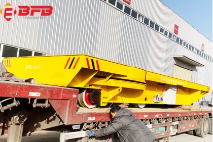Customized 50T Steel Plant Ladle Transfer Trolley With Turn Table On Rails