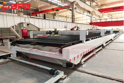 12T Steel Pallet Transfer Cart On Rail With Roller Conveyor