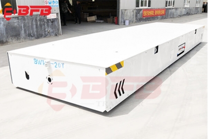 20 Ton Trackless Tyre Electric Transfer Cart Inside Workshop Handling