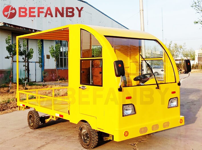 Battery Power Electric Platform Truck With Cabin