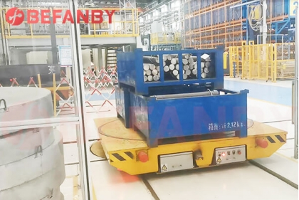 Customized Rail Turntable Electric Cart 15Ton For Pipe Handling