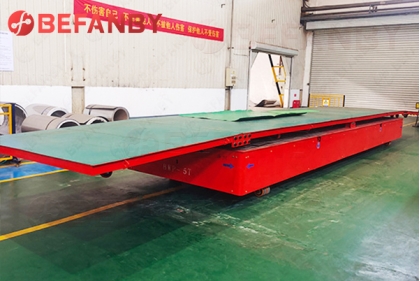 5T Trackless Flat Platform Transportation Cart For Steel Plant