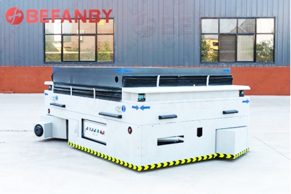 Customized Trackless Electric Flatbed Cart Solves Heavy Duty Handling Challenges In A 15Ton Workshop