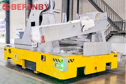 40Ton Heavy Duty Trackless Electric Transfer Cart For Molten Steel Transportation Custom Case Study