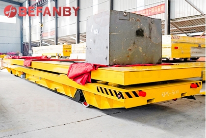 Customized High Stability 50Ton Heavy Duty Rail Guided Electric Transfer Cart For Factory Use Case 
