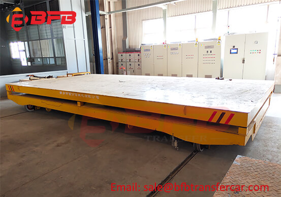 10T Electric Rail Transfer Car With Lifting Table For Crane Parts Handling Cable Drum Powered