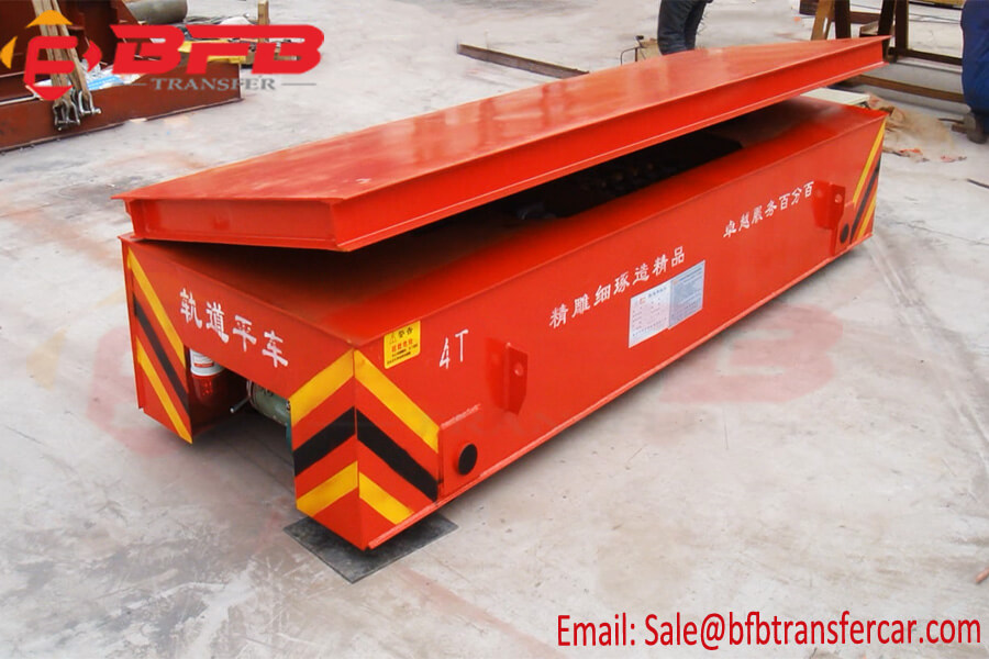 4 Ton Battery Powered Transfer Trolley With Loading Platform Lifting And Self Dumping