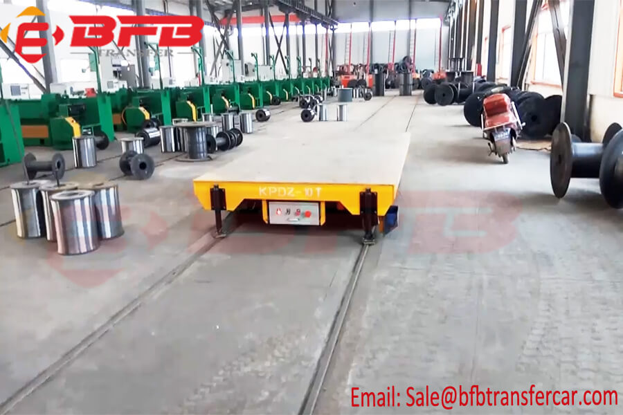 10 Ton Heavy Duty Transfer Cart For Steel Plant Machines Handling Conducting Rail Powered