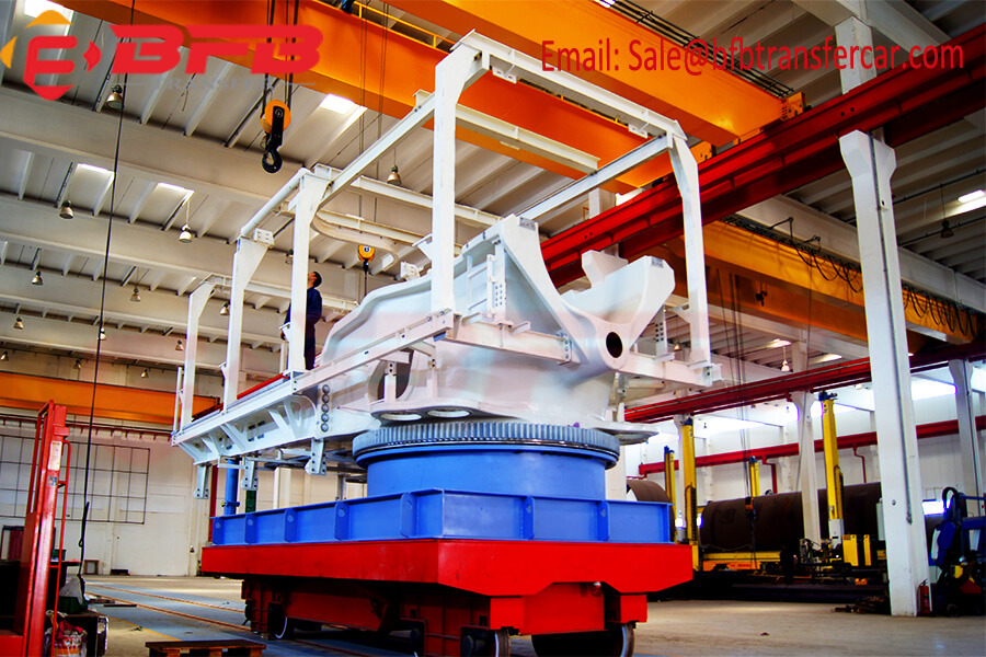 40 Ton Electric Rail Motorized Trolley For Naval Structures Handling