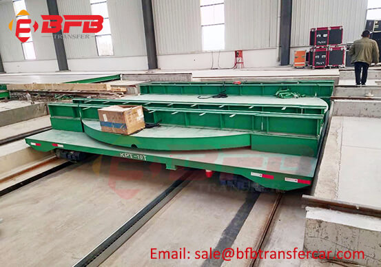 10 Ton Ferry System Motorized Flat Car With Turntable Platform Between PC Production Line