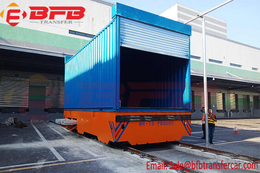 Customized 10T Rail Motorized Transfer Trolley For Container Handling