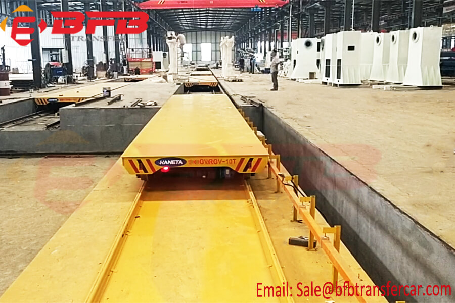 10T RGV Industrial Heavy Duty Platform Transfer Trolley Moved On Rails For Large Storage Tanks