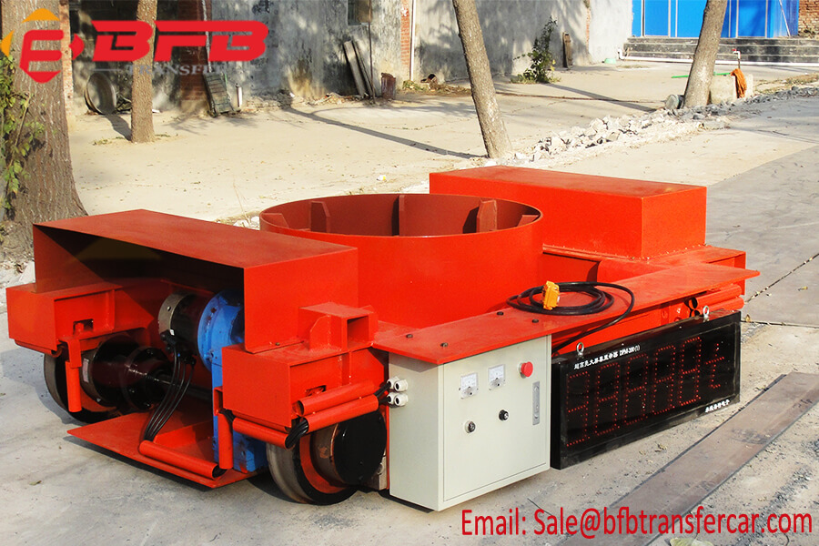 6 Ton Battery Powered Slag Pot Transfer Car With Weighing System For Hot Metal Ladle Transportation