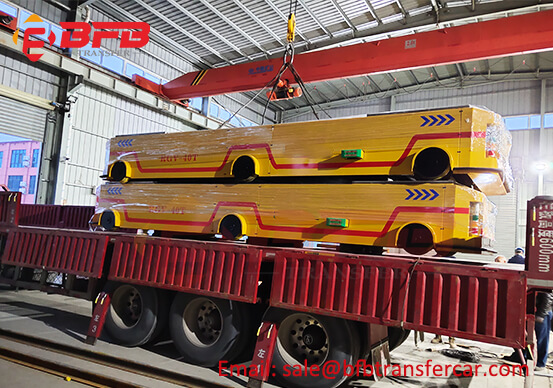 40T Automatic Motorized Industrial Cart Electric RGV For Production Line Exported Cambodia