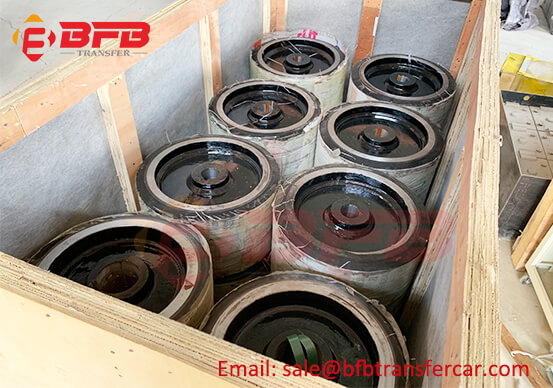 406mm Diameter Cast Iron Polyurethane Wheel For Trackless Transfer Cart Exported Mexico