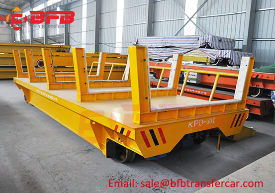 Transfer Trolley For Coils Handling Moved On Rails Powered By Conductor Rails