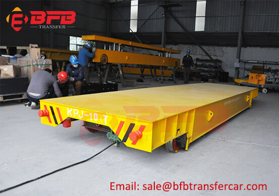 KPJ 10T Rails Movement Transfer Cart For Workshop Aluminum Strip Carrying Cable Drum Driven