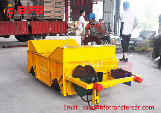 Motorized 5 Ton Steel Coil Transfer Rail Cart Moving Workshop Roll Coil