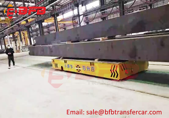 Battery Operated Trackless 20 Ton Load Transfer Trolley Wireless Control Carrying Steel Structure