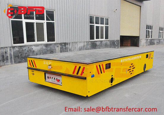 80T Industry Battery Steerable Transfer Car Trolley Inside Tunnel On Concrete Surface