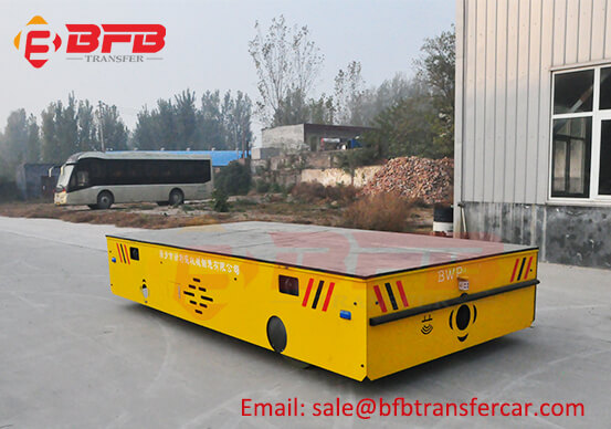 80T Industry Battery Steerable Transfer Car Trolley Inside Tunnel On Concrete Surface