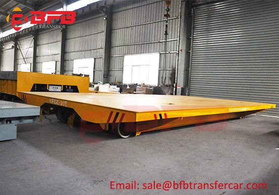 30T Electric Rail Transfer Cart Running On Turntable