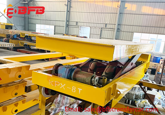 8T Hydraulic Lifting Rail Transfer Car For Workshop Car Frame Handling