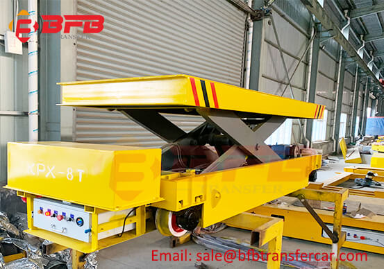 8T Hydraulic Lifting Rail Transfer Car For Workshop Car Frame Handling