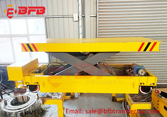 8T Hydraulic Lifting Rail Transfer Car For Workshop Car Frame Handling