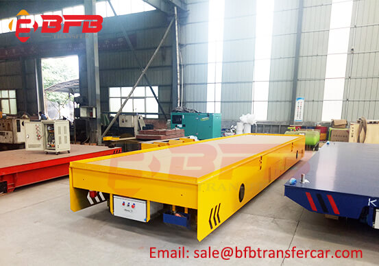 50T Rail Cable Drum Powered Transfer Trolley For Steel Mill Scrap Material Handling