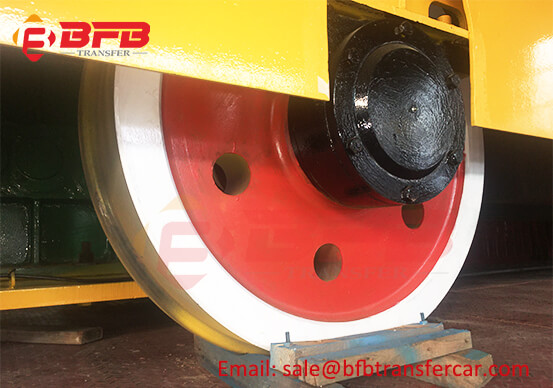 50T Rail Cable Drum Powered Transfer Trolley For Steel Mill Scrap Material Handling