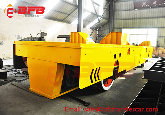 50T Rail Cable Drum Powered Transfer Trolley For Steel Mill Scrap Material Handling