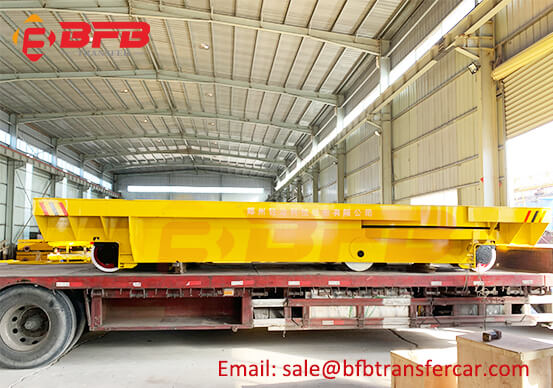 Customized 50T Steel Plant Ladle Transfer Trolley With Turn Table On Rails
