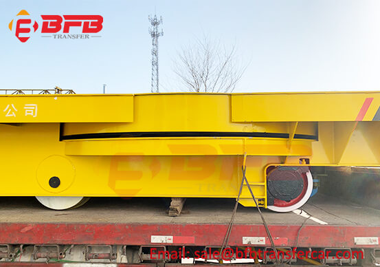 Customized 50T Steel Plant Ladle Transfer Trolley With Turn Table On Rails