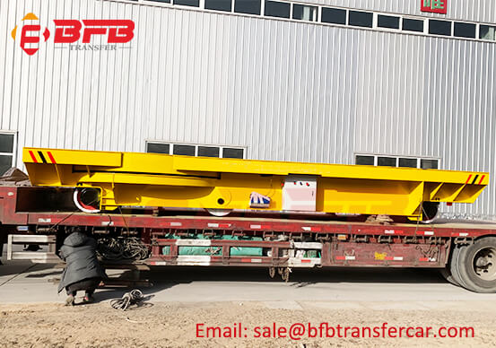 Customized 50T Steel Plant Ladle Transfer Trolley With Turn Table On Rails