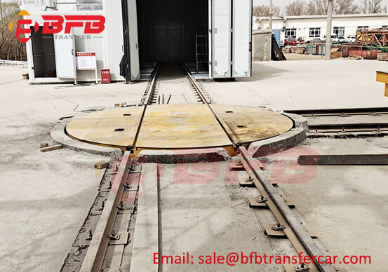 Rail Cart Turntable 40 Tons On Cross Rails For Refrigeration Equipment Transfer