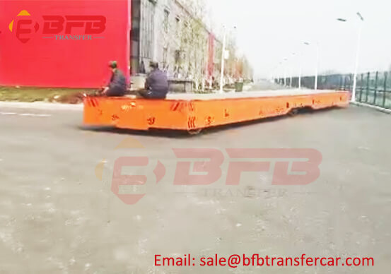 Customized Overlength Heavy Duty Flat Transfer Trolley 10T Outdoor Handler