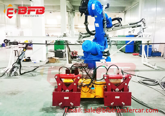 Cable Powered 2 Ton Electric Rail Cart And Track For Robot Transfer