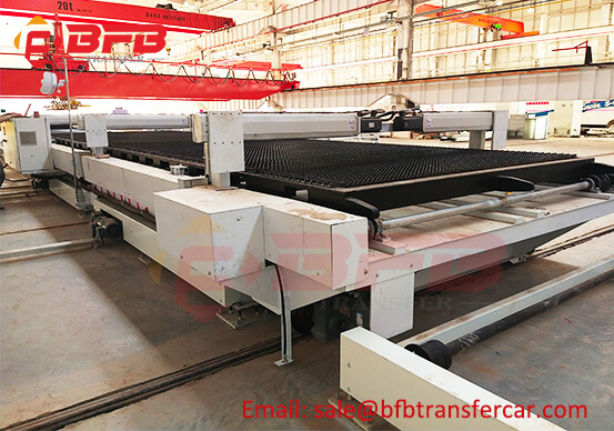 12T Steel Pallet Transfer Cart On Rail With Roller Conveyor