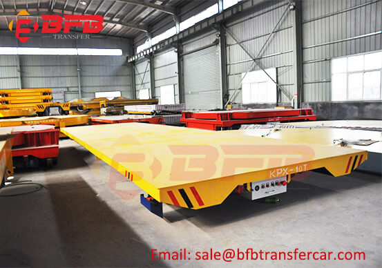 10T Battery Power Rail Wheels Transfer Cart For Steel Plate Transportation