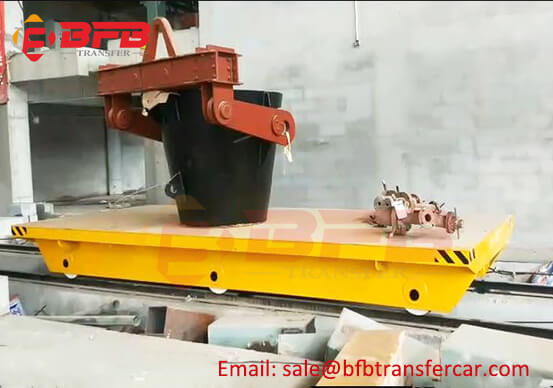 Manual 40 Ton Ladle Transfer Winch Towing Rail Trailer