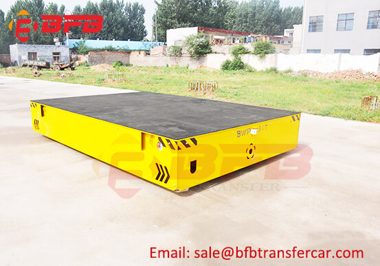 30T Battery Power Trackless Steerable Transfer Cart For Machinery Handle